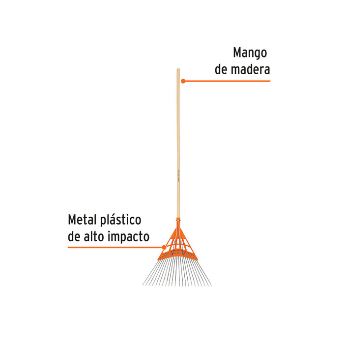 Escoba metal/plástico alto impacto, cabeza recta, 22 dientes 14332 EMP-22