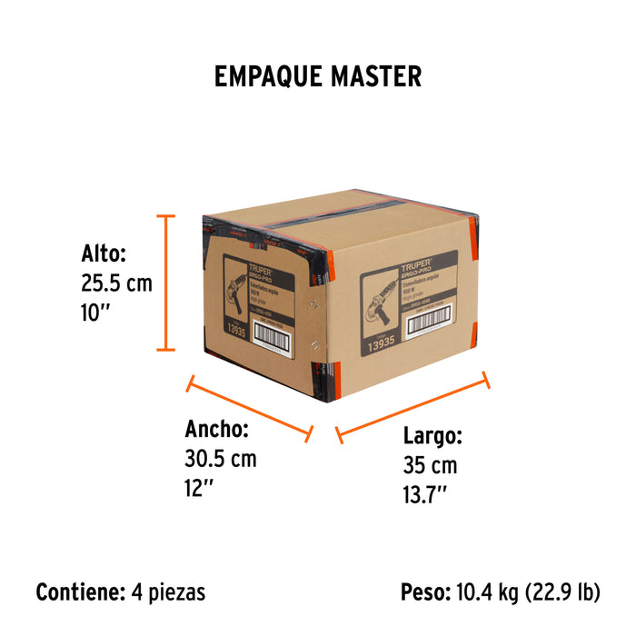 Esmeriladora angular 4-1/2' 950 W, ERGO-PRO, Truper 13935 ERGO-4590