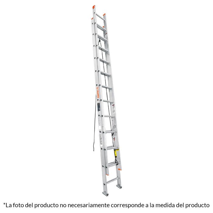Escalera de extensión, tipo II, 20 peldaños, Truper 16758 ESE-220