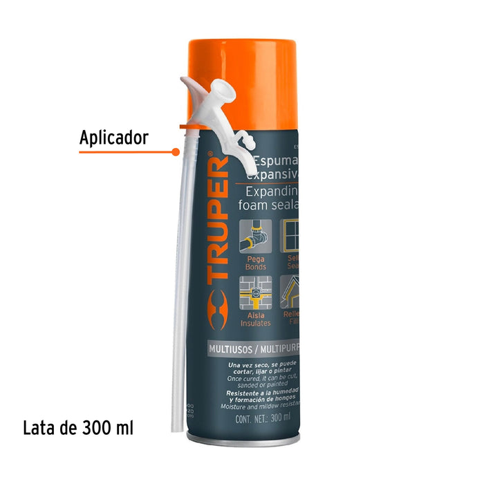 Espuma expansiva de 300 ml, Truper 10919 ESEX-300