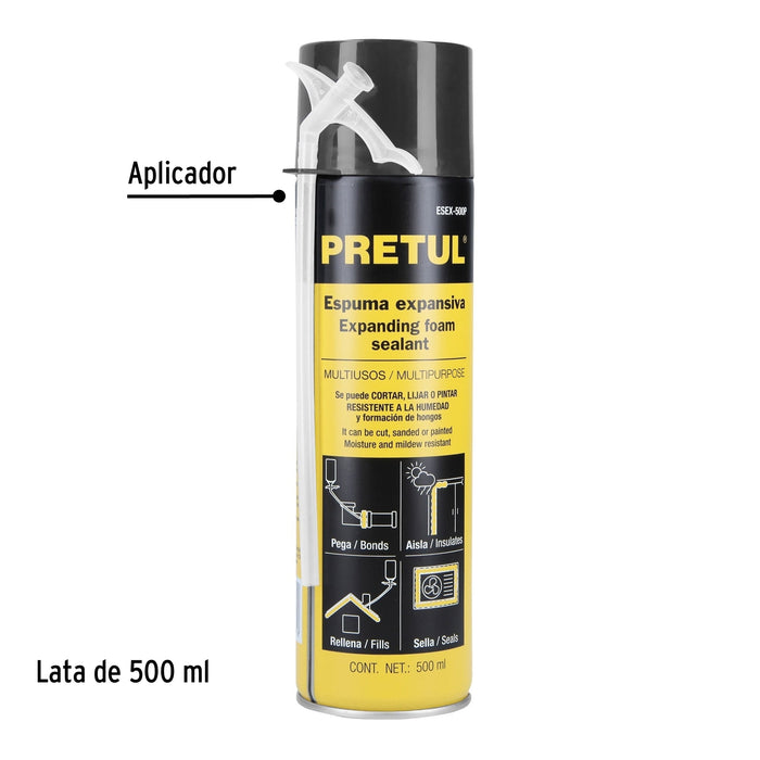 Espuma expansiva, 500 ml, Pretul 27008 ESEX-500P