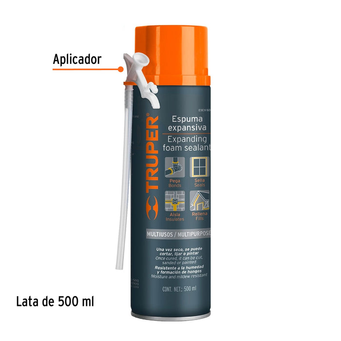 Espuma expansiva de 500 ml, Truper 10920 ESEX-500