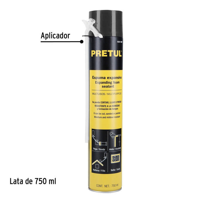 Espuma expansiva, 750 ml, Pretul 27009 ESEX-750P