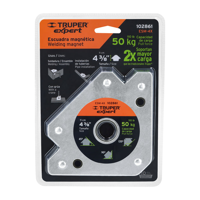 Escuadra magnética 4' para soldar, capacidad 50 kg, Expert 102861 ESM-4X