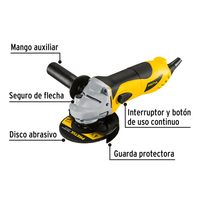 Esmeriladora angular 4-1/2' 700 W, Pretul 24035