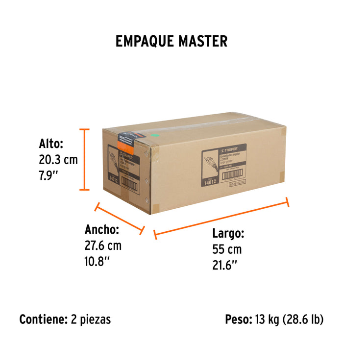 Esmeriladora angular 7' 2200 W, profesional, Truper 14012 ESMA-7A3