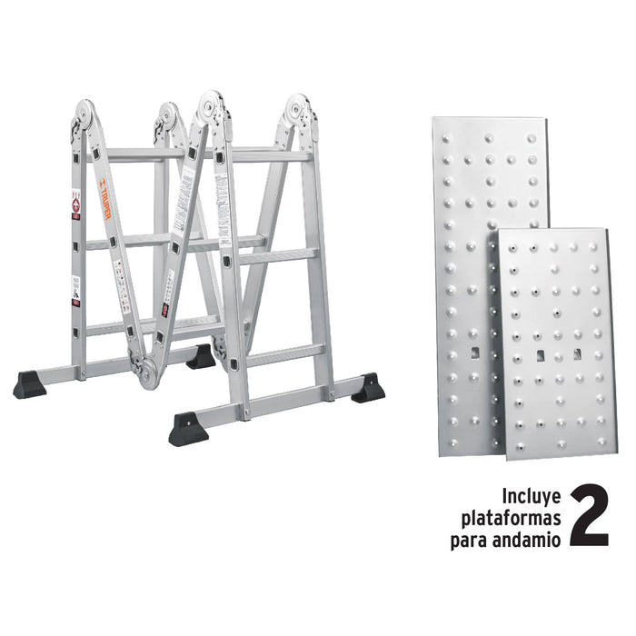 Escalera multiposición 8 peldaños, Tipo I, Truper 101905 ESMU-108