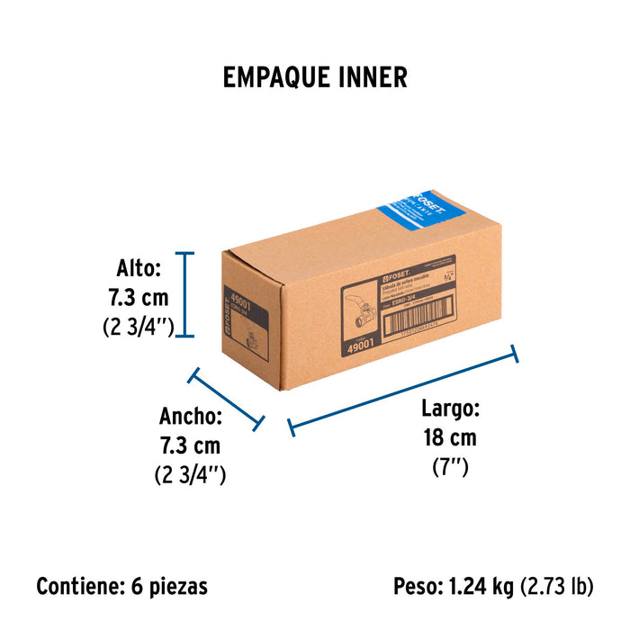 Válvula de esfera de latón, roscable 3/4', Foset 49001