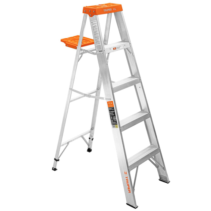 Escalera de tijera tipo ll 4 peldaños y bandeja, Truper 10264 EST-24