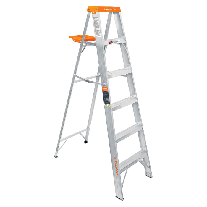 Escalera de tijera tipo ll 5 peldaños y bandeja, Truper 10335 EST-25