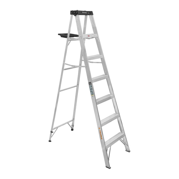 Escalera de tijera tipo III 6 escalones y bandeja, Truper 10437 EST-36