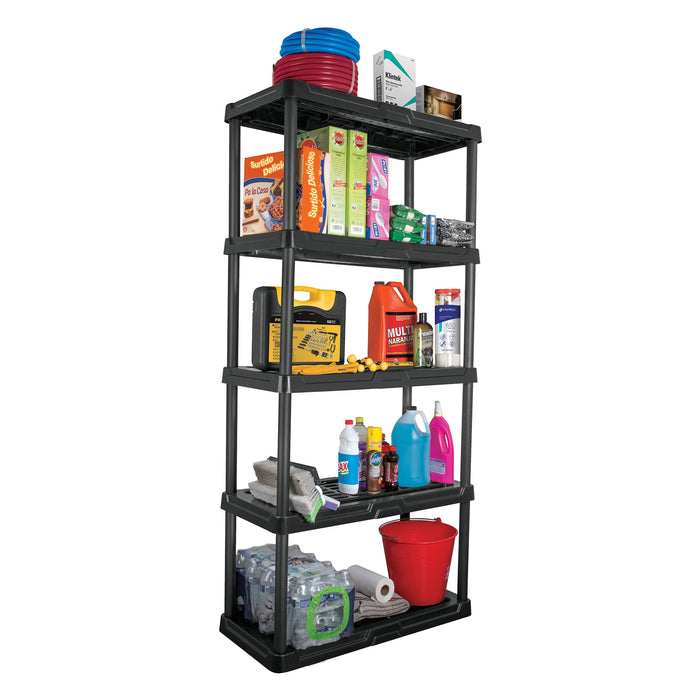 Estante plástico 5 repisas cap. 35 Kg 185 x 44 x 92, Pretul 20614 EST-5P