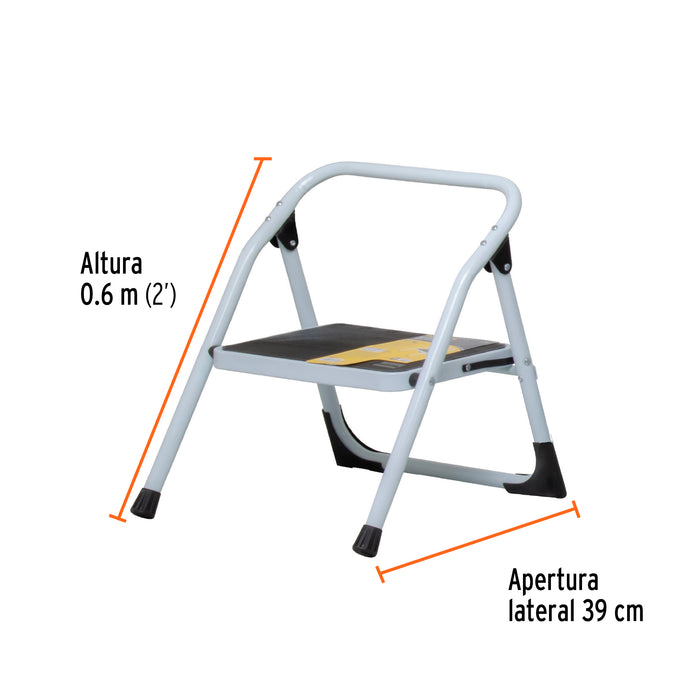 Escalera tubular, plegable, 1 peldaño, Pretul 24117 ESTU-1P