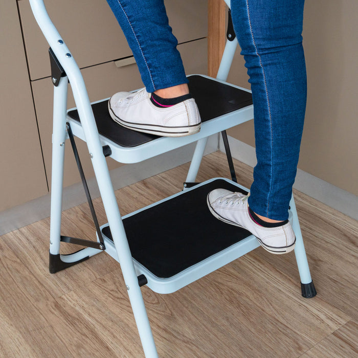 Escalera tubular, plegable, 2 peldaños, Pretul 24118 ESTU-2P
