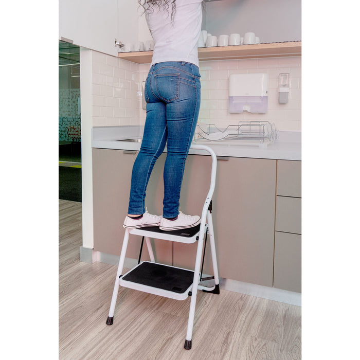 Escalera tubular, plegable, 2 peldaños, Pretul 24118 ESTU-2P