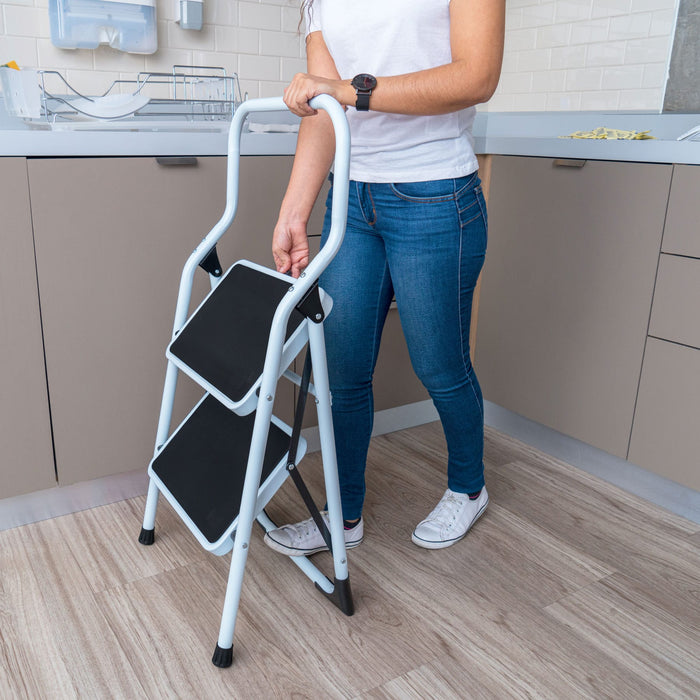 Escalera tubular, plegable, 2 peldaños, Pretul 24118 ESTU-2P