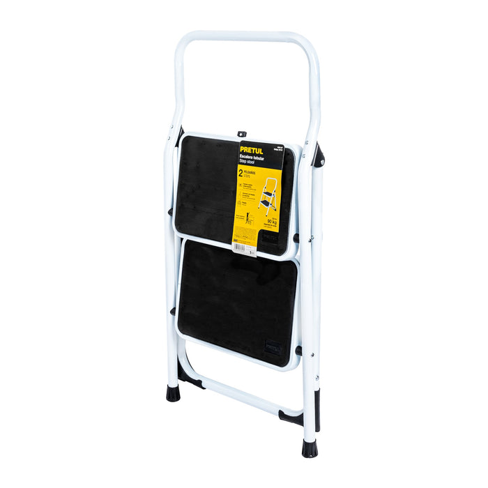 Escalera tubular, plegable, 2 peldaños, Pretul 24118 ESTU-2P