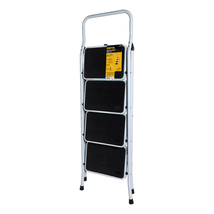 Escalera tubular, plegable, 4 peldaños, Pretul 24122 ESTU-4P