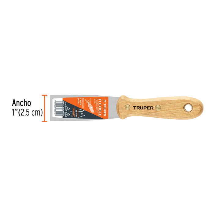 Espátula flexible 1' con mango de madera, Truper 14447 ET-1F