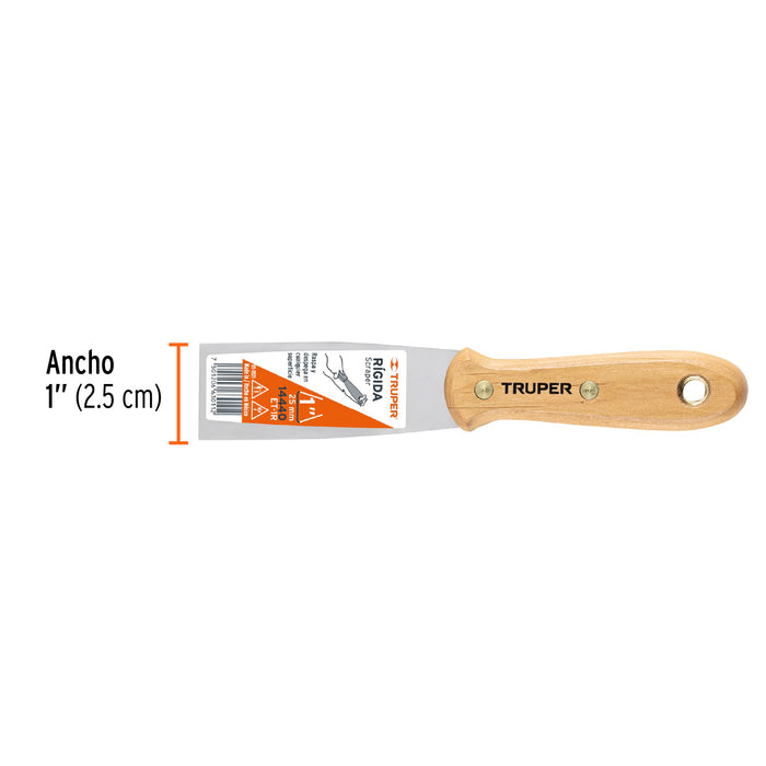 Espátula rígida 1' con mango de madera, Truper 14440 ET-1R