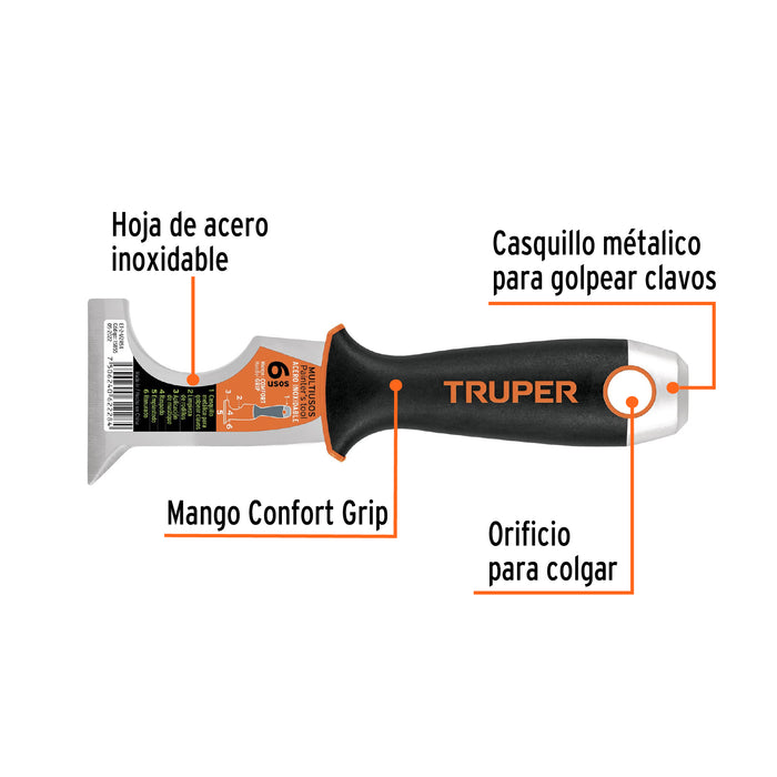 Espátula 2-1/2' de 6 usos, acero inox, Comfort Grip, Expert 15855