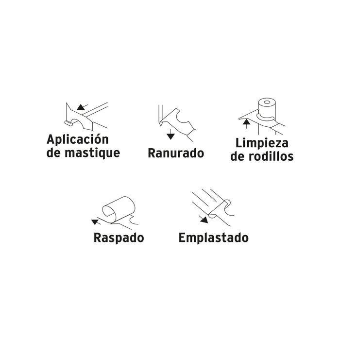 Espátula 2-1/2' de 5 usos con mango de madera, Truper Código: 14458