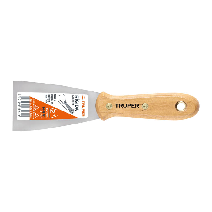 Espátula rígida 2' con mango de madera, Truper 14441 ET-2R