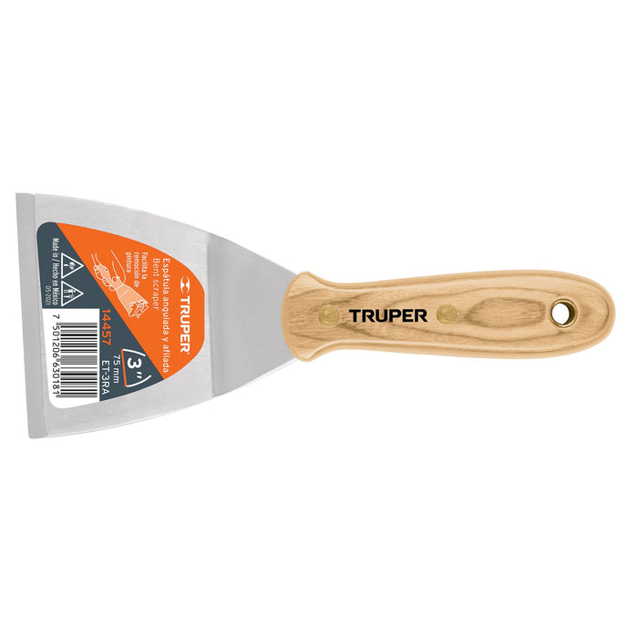 Espátula rígida 3' con mango de madera, Truper 14442 ET-3R