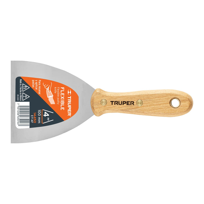 Espátula flexible 4' con mango de madera, Truper 14450 ET-4F