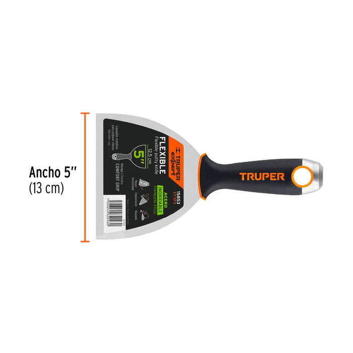 Espátula flexible 5' con mango de madera, Truper 14451 ET-5F