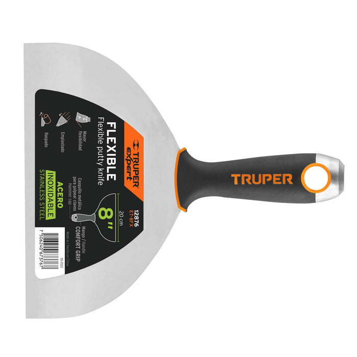 Espátula flexible 8' acero inox. mango Comfort Grip, Expert 12876 ET-8FX