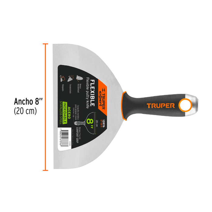 Espátula flexible 8' acero inox. mango Comfort Grip, Expert 12876 ET-8FX