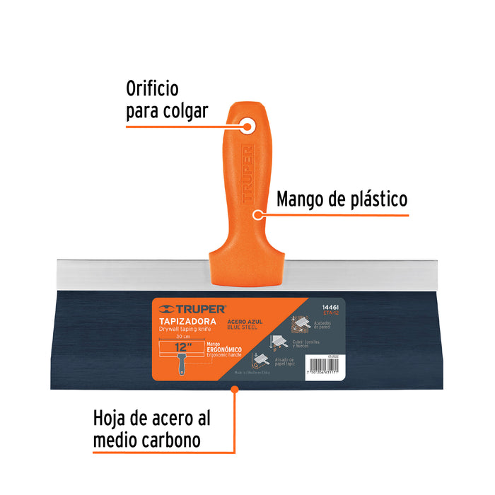 Espátula tapizadora de 12' acero al medio carbono, Truper 14461 ETA-12