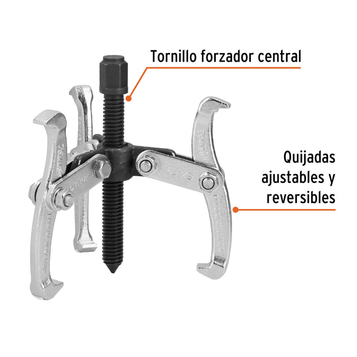 Extractor de poleas, 3 quijadas, 3', Truper 14500 EX-P3