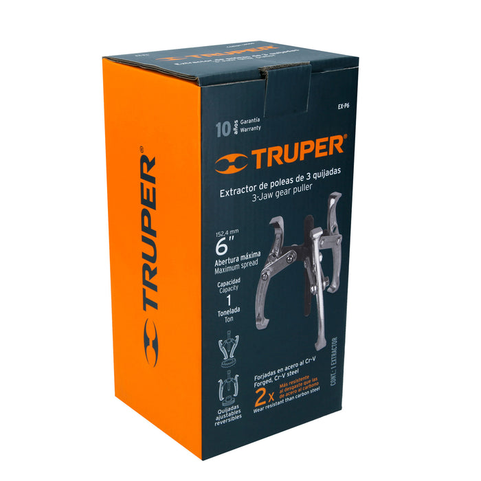 Extractor de poleas, 3 quijadas, 6', Truper 14506 EX-P6