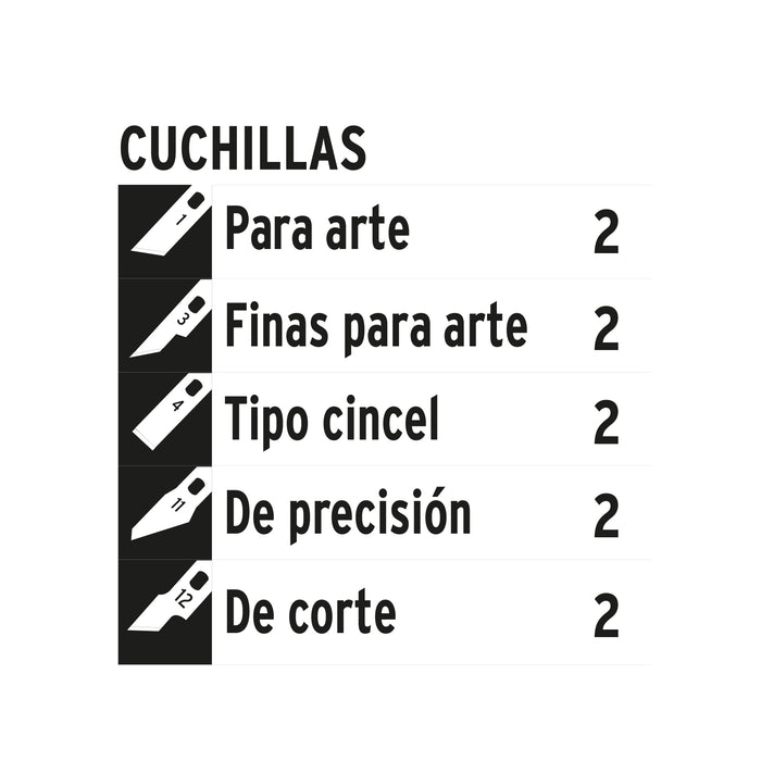 Juego de exactos Hobby con 11 piezas en estuche, Truper 17512 EXA-11