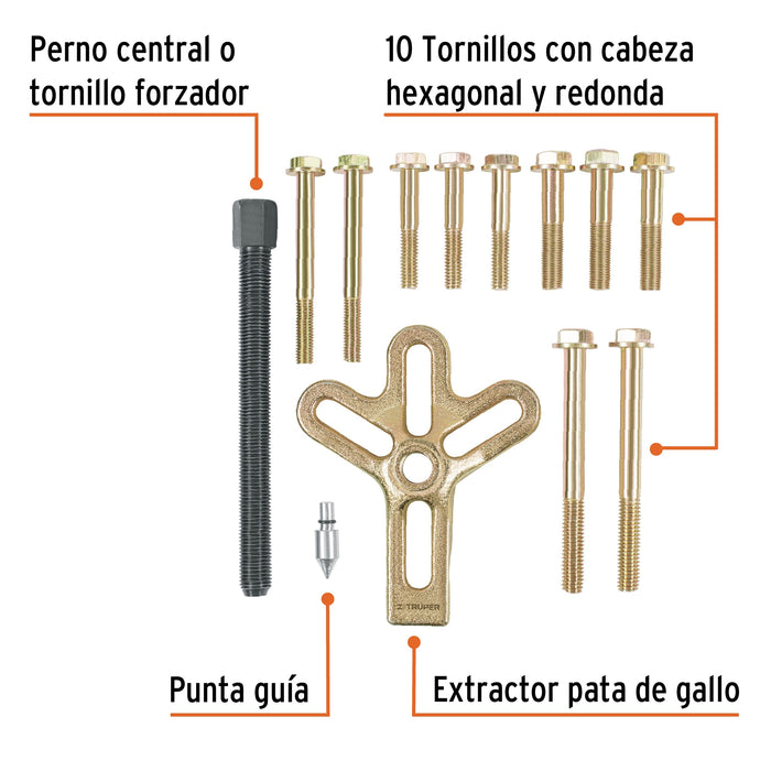Extractor pata de gallo, 13 piezas, Truper 14510 EXT-13