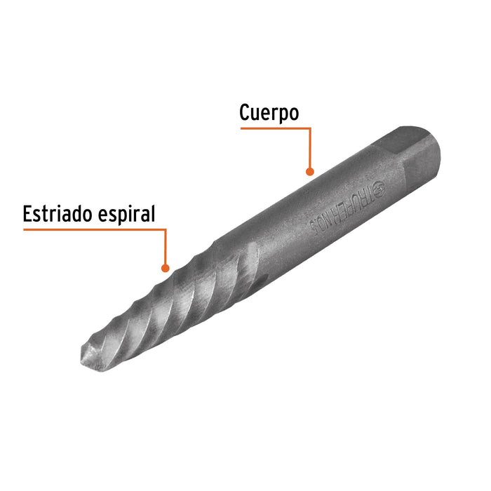 Juego con 5 extractores de tornillos, Truper 14512 EXT-5