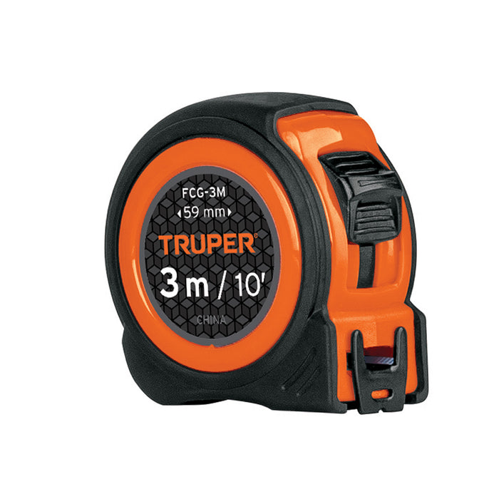Flexómetro compacto contra impactos 3 m cinta 16 mm, Truper 12771 FCG-3M