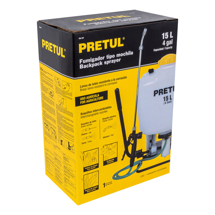 Fumigador de 15 L manual de mochila, Pretul 24583 FM-15P
