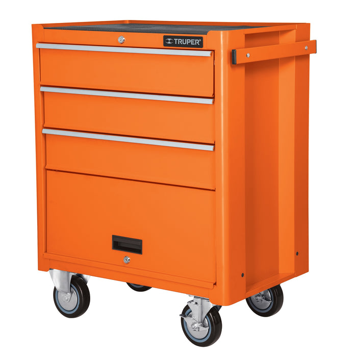 Gabinete metálico móvil, 4 cajones, capacidad 90 kg, Truper 12066 GAMO-4090