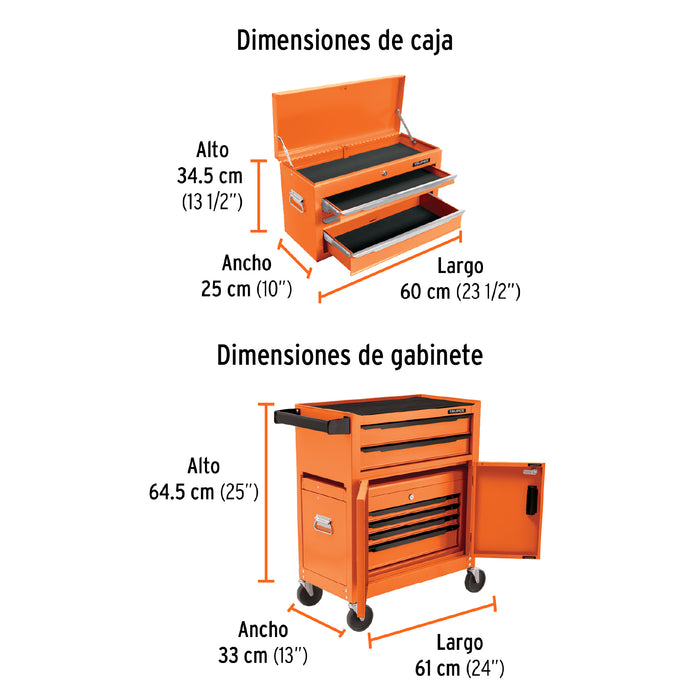 Gabinete metálico móvil, 6 cajones, 2 compartimentos, Truper 102938 GAMO-7120