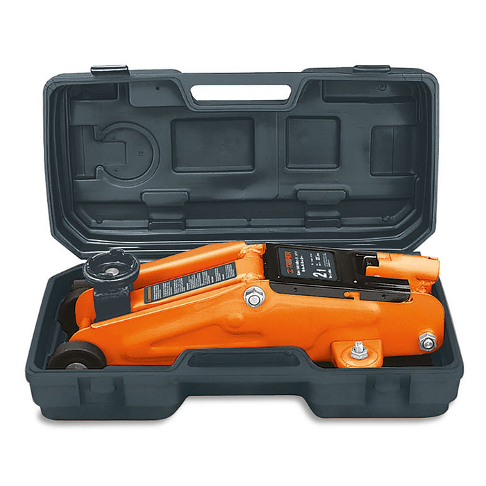 Gato hidráulico de patín 2t, 50 movimientos, maletín, Truper 14826 GAPA-2M