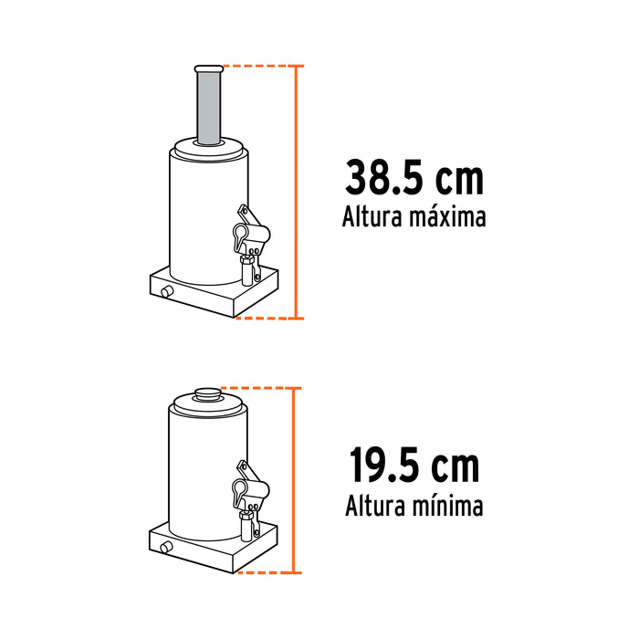 Gato hidráulico de botella de 4 Ton, Truper 14812 GAT-4