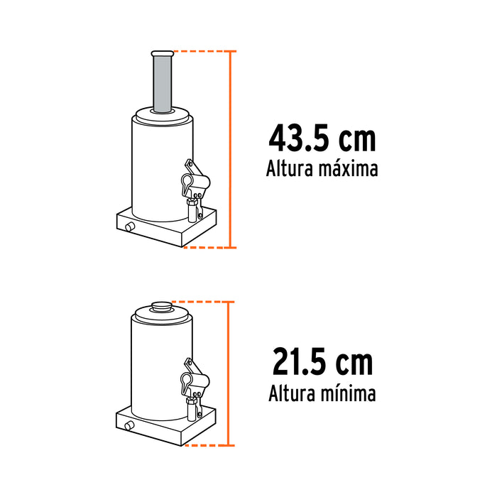 Gato hidráulico de botella de 6 Ton, Truper 14814 GAT-6