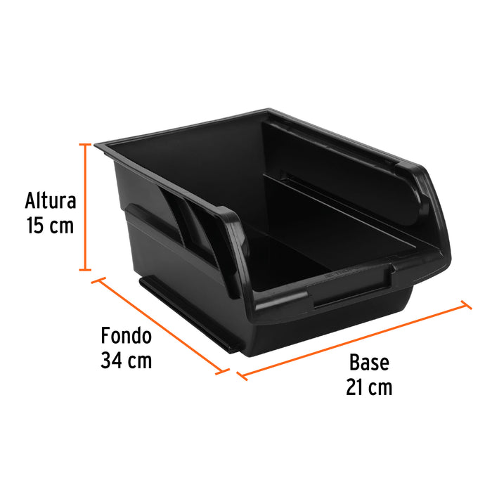 Gaveta apilable de plástico, 34 x 21 x 15 cm, Truper 10891 GAV-4