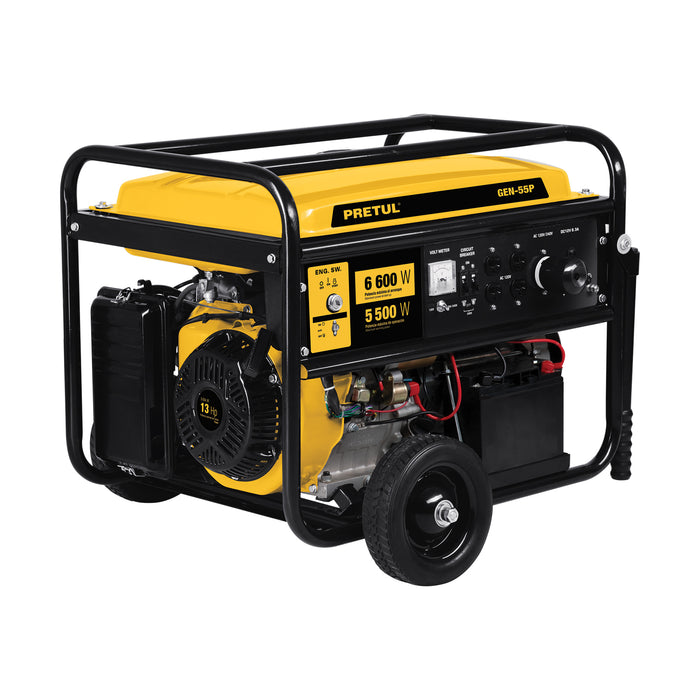 Generador portátil 6.6 kW motor a gasolina, Pretul 26035 GEN-55P