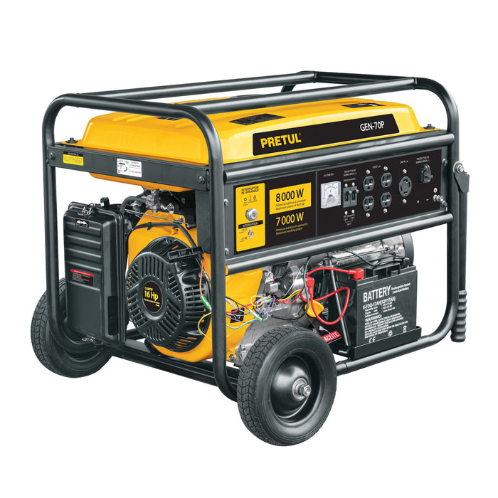 Generador portátil 8 kW motor a gasolina, Pretul 26036 GEN-70P