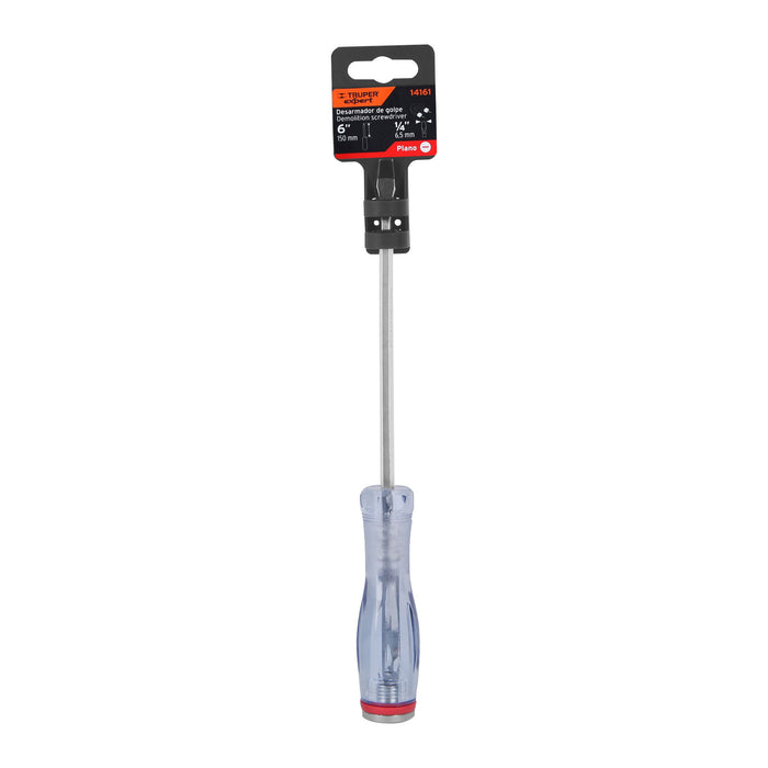 Desarmador plano de golpe 1/4' x 6', Truper Expert 14161