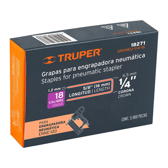 Caja con 5000 grapas corona 1/4' calibre 18, 16mm p/ENNE-120 Código: 18271